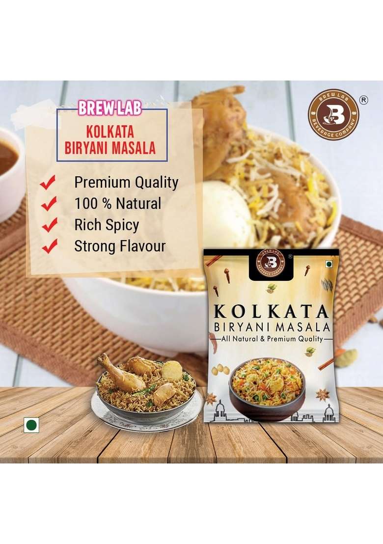 Brew Lab Rich & Spicy Natural Flavor Kolkata Biryani Masala | Authentic Aroma (1 kg) - Indya