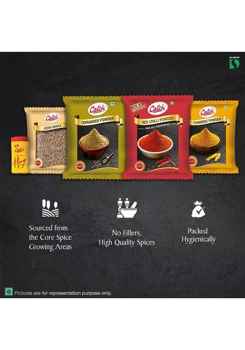 catch Masala Combo Coriander Powder 200 + Turmeric Red Chilli Cumin Whole Hing 50 (Pack of Five)