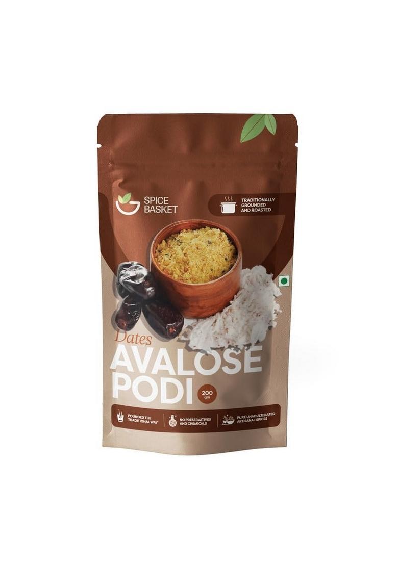 Spice Basket Dates Avalose Podi 200g | Traditional Kerala Snack 100% Natural Fresh, Roasted & Naturally Sweet with Coconut