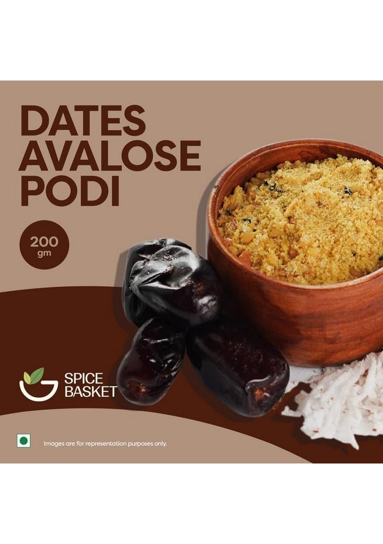 Spice Basket Dates Avalose Podi 200g | Traditional Kerala Snack 100% Natural Fresh, Roasted & Naturally Sweet with Coconut