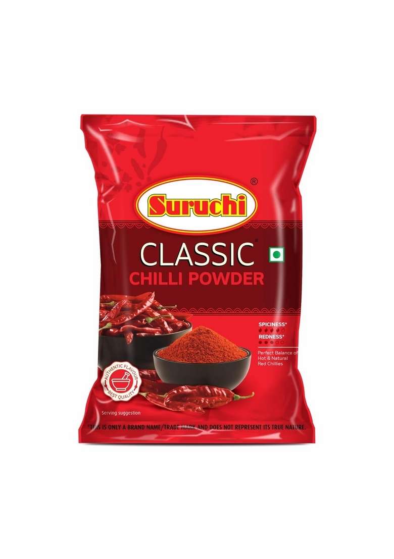 Suruchi Classic Chilli Powder - 500g | Spicy Red Chilly (Lal Mirch) Tikhi Mirchi Pure and Natural, No Artificial Colors (Pack of 1) - Indya