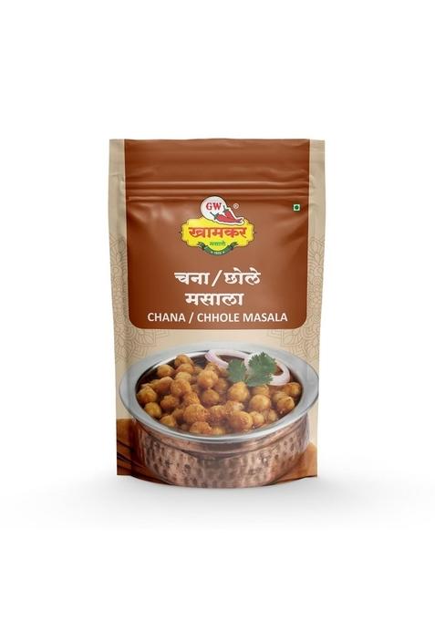 GW Khamkar SPL Chana/Chole Masala | Authantic North Indian Style Spice Blend Traditionally Pounded Cold Pressed Traditional secret recipe Pure & Natural Spices Rich Taste| No Artificial colour and Preservatives Pack of 1- 185GM