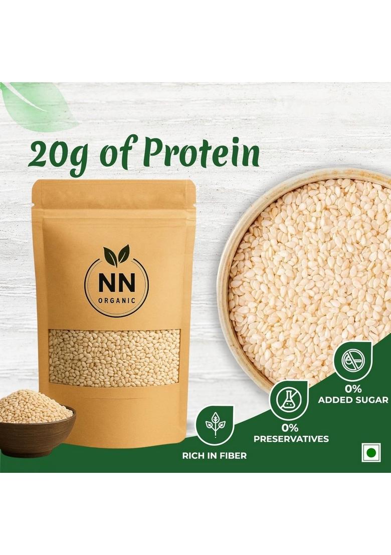 NNorganic White Till Seed 500gm | Sesame Seeds Til for Weight Loss High In Nutrient Dietary Fibre Raw Eating