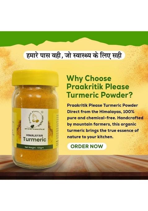 Praakritik Please Himalayan Turmeric Powder, 100g, Pure Spice from Uttarakhand
