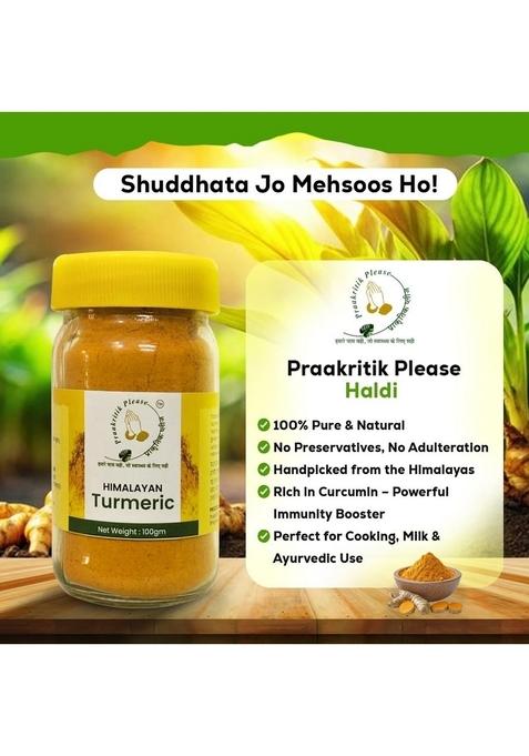 Praakritik Please Himalayan Turmeric Powder, 100g, Pure Spice from Uttarakhand