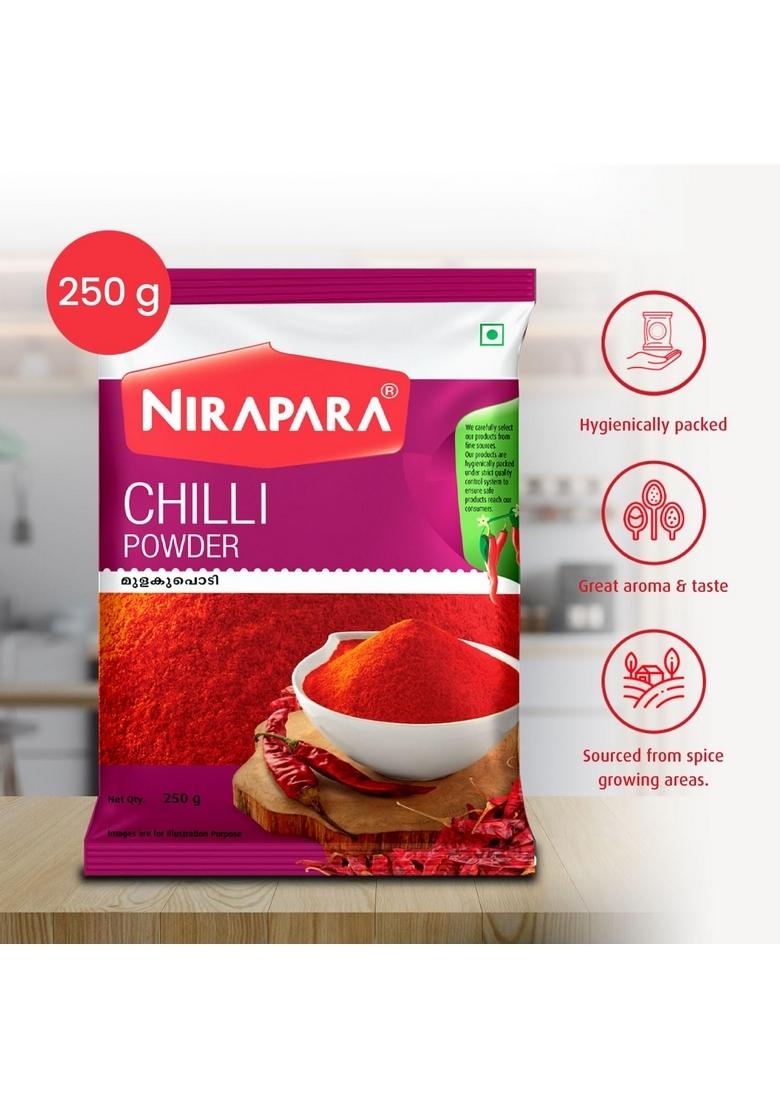 Nirapara Chilly Powder For Incredible Recipes|Chilli Fiery Flavour & Taste|Perfectly Grounded Rich Texture Colour|No Artificial Flavours Colours|Hygienically Packed