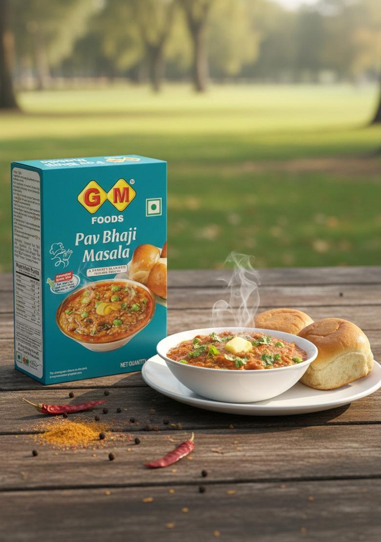 GM FOODS Pav Bhaji Masala 100g (Pack of 2) | Authentic Mumbai Style Spice Mix No Need for Extra Salt or Spices Perfect Blend Indian Delicious Street at Home