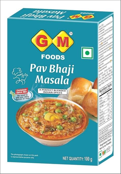 GM FOODS Pav Bhaji Masala 100g (Pack of 2) | Authentic Mumbai Style Spice Mix No Need for Extra Salt or Spices Perfect Blend Indian Delicious Street at Home