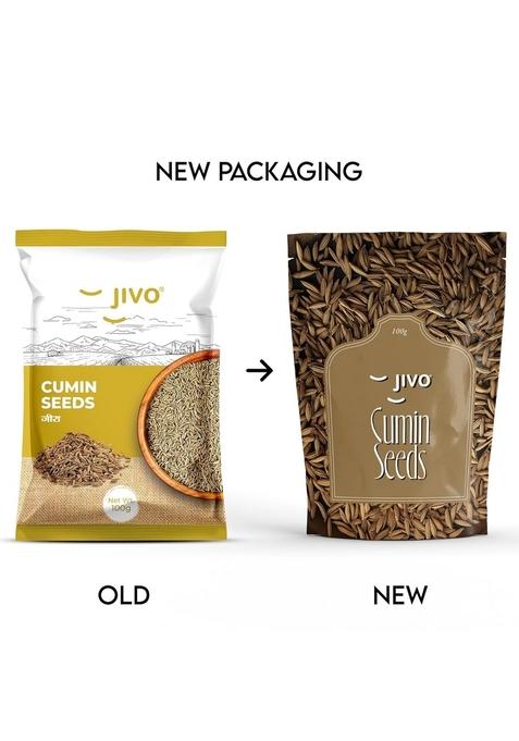 JIVO Cumin Seeds | Fresh, Aromatic & Natural Spice for Cooking No Added Colours or Preservatives Perfect Baking, Seasoning, and Flavoring Gluten-Free, Whole Jeera