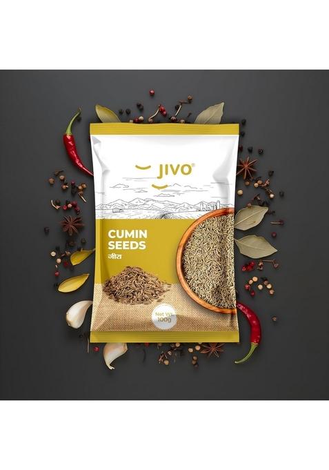 JIVO Cumin Seeds | Fresh, Aromatic & Natural Spice for Cooking No Added Colours or Preservatives Perfect Baking, Seasoning, and Flavoring Gluten-Free, Whole Jeera
