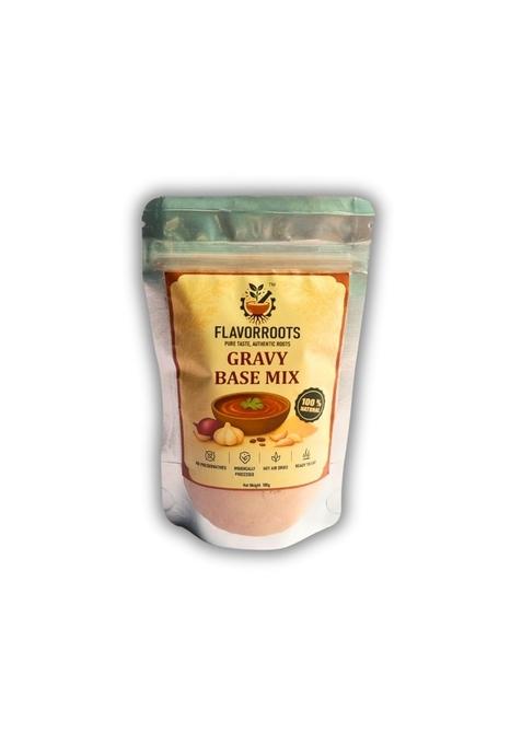 FLAVORROOTS Gravy Base Mix 100g | Blend of Onion, Tomato, Ginger & Garlic Hot Air Dried Instant No Preservatives Homemade Taste