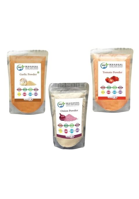 Mahakal Food And Spices Garlic Powder 100 gm Onion Tomato Pack of 3