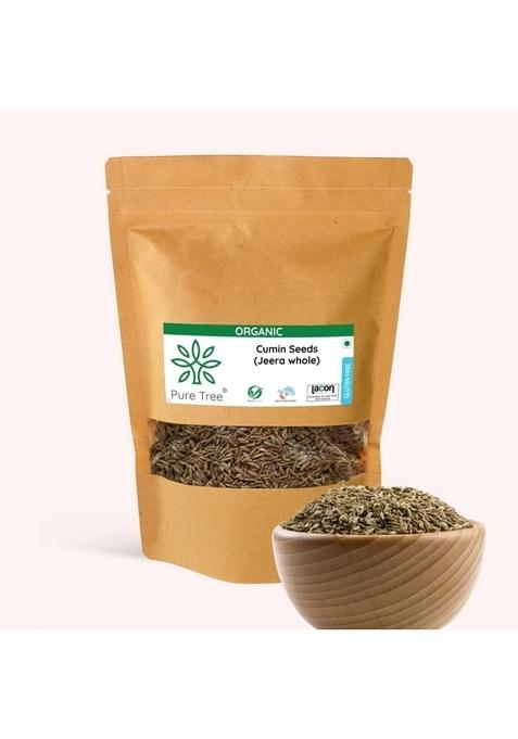 Pure Tree Certified Organic Jeera Seeds | 250 g Cumin Sabut Whole Spices Jeelakarra Zeera For Curries & Veg