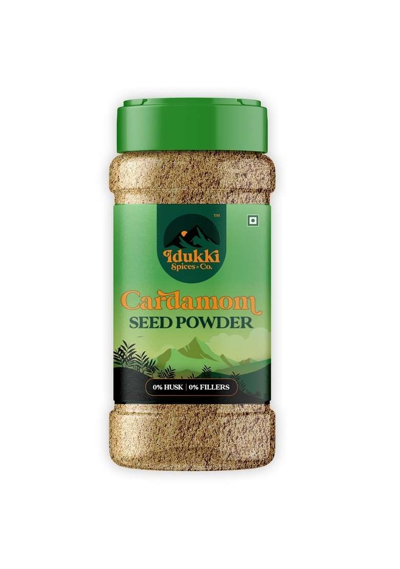 Idukki Spices & Co. Green Cardamom Seed Powder (Elaichi Powder), Only Seeds No Husk | Sprinkler (Easy to Use) 45g - Indya