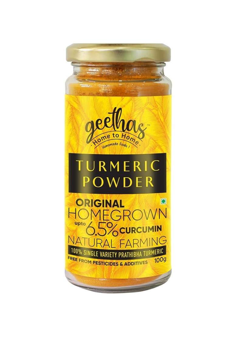 GEETHAS HOME TO Pure Turmeric Powder Prathibha with High Curcumin, Natural and Organic Cultivated Powder, Free from Additives Pesticides (500, Grams) - Indya