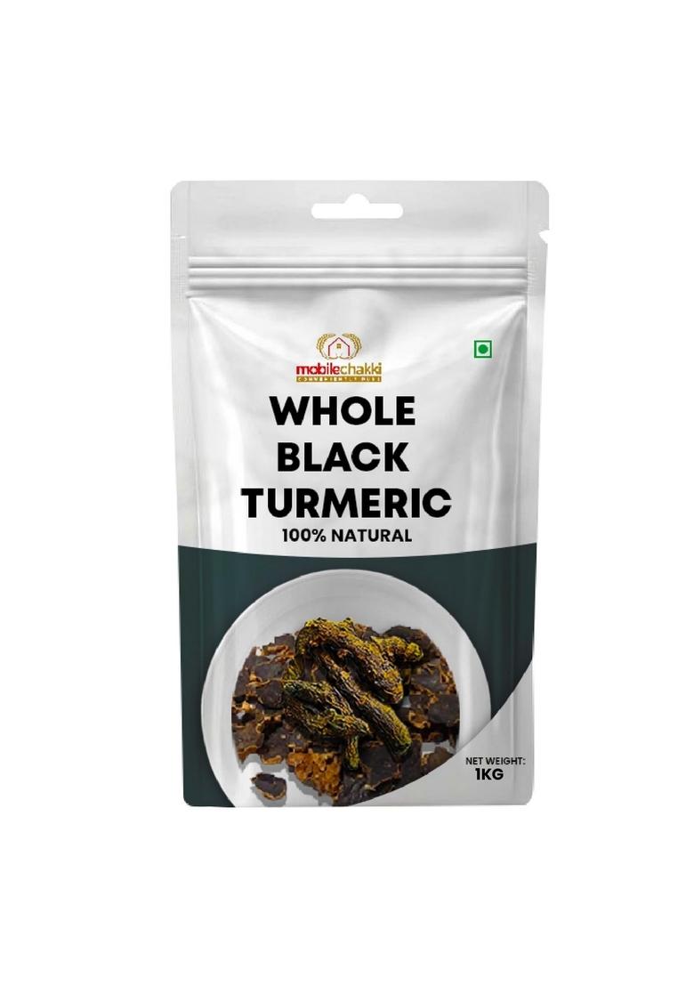 Mobile Chakki Kali Haldi Roots | Whole Black Turmeric Natural for Pooja & Rituals, 0.1Kg