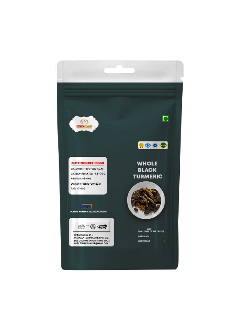 Mobile Chakki Kali Haldi Roots | Whole Black Turmeric Natural for Pooja & Rituals, 0.1Kg