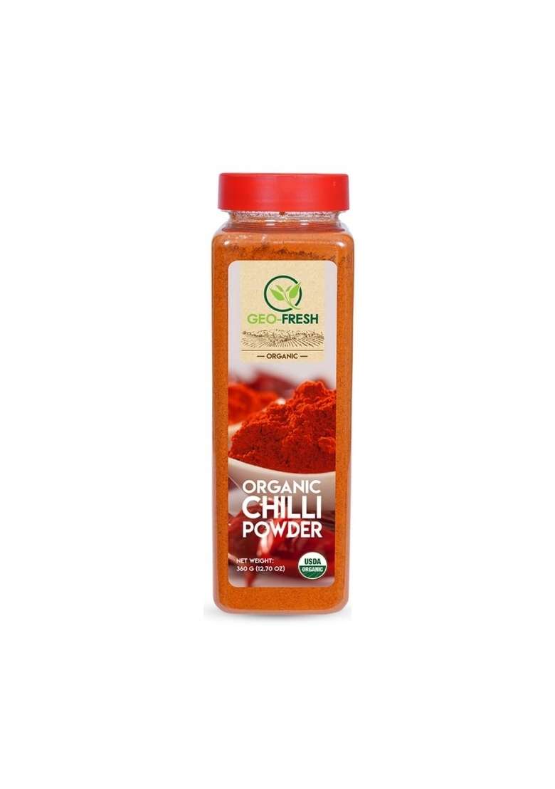 Geo-Fresh Organic Chilli Powder, 360g |Lal Mirch Powder|Rich in Colour| Taste Enhancer| No Artifical Colour & Preservatives| 100% Organic, Non-GMO, USDA Certified, Jaivik Bharat Certified - Indya