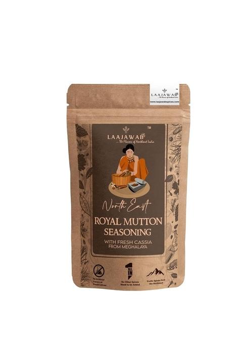 Laajawab All Natural Royal Mutton Seasoning | With Highly Flavorsome Northeast Indian Spices & Herbs in one Masala for Mutton/Chicken/Meat Curry, Gravy; 130g