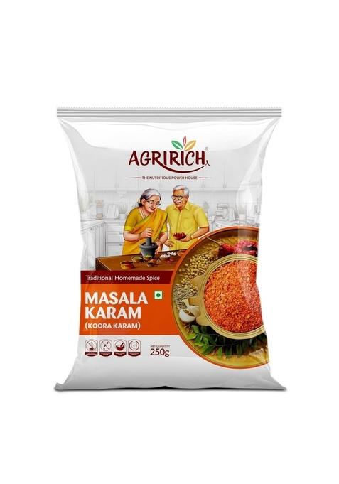 AGRIRICH Masala Karam | Koora Chilli Powder Sambar 250g Pack Combo of 4 (4 250g) 100% Natural & Homemade Taste.