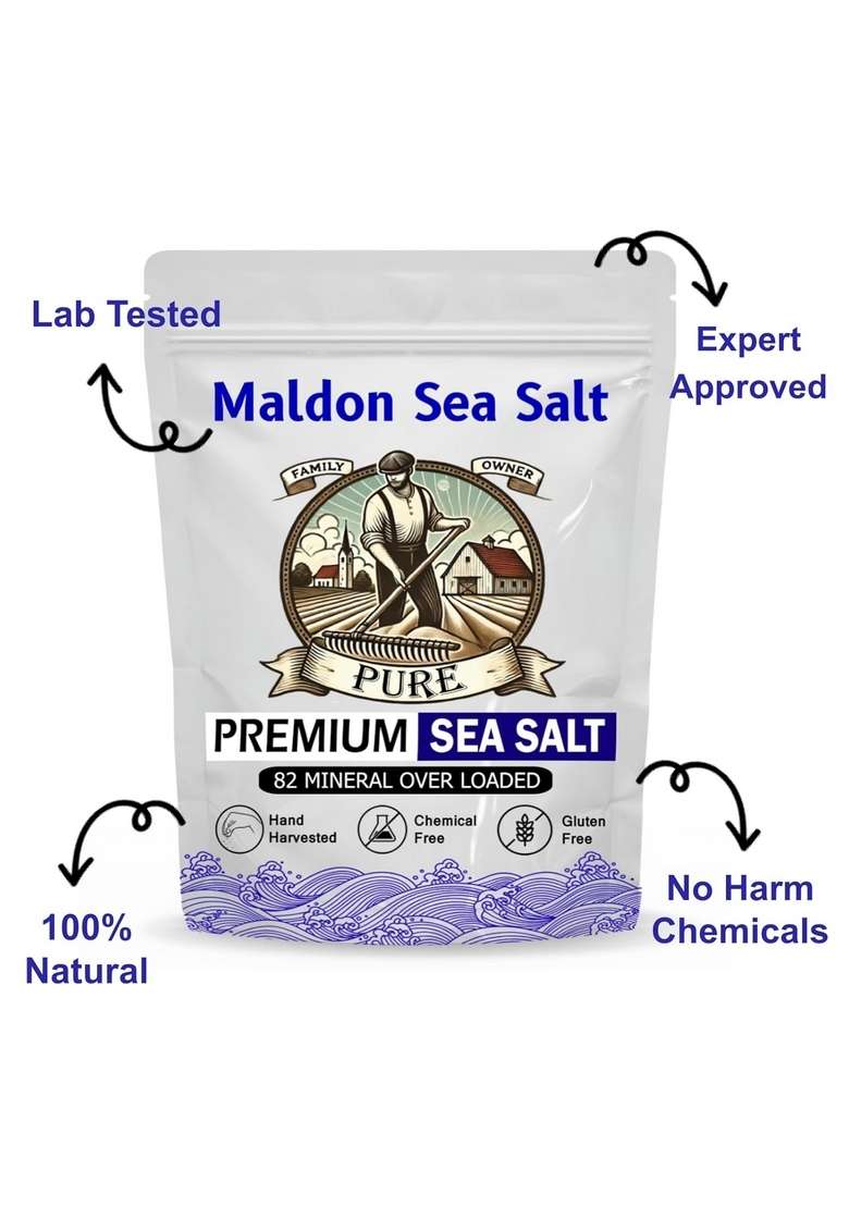 US Labs Extra Special Maldon Sea Salt Flakes - for Cooking and Seasoning with 82 Mineral Overload Formula - Indya
