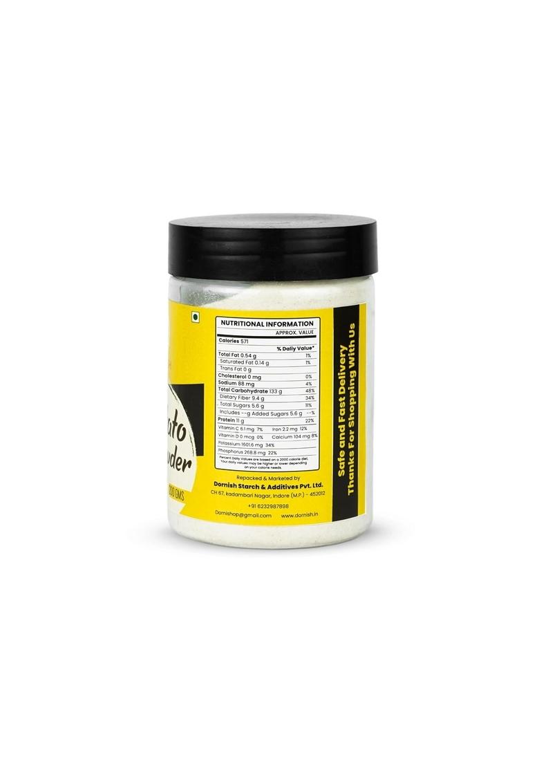 DORNISH STARCH AND ADDITIVES PRIVATE LIMITED Potato Powder 200 Gms Quality Dehydrated for Instant Cooking, Snacks, Gravies, Soups, Baking, Seasoning Mixes, Thickening Agent, Gluten-Free Meals & Culinary Use, Skin Care, Cooking / Gluten Free