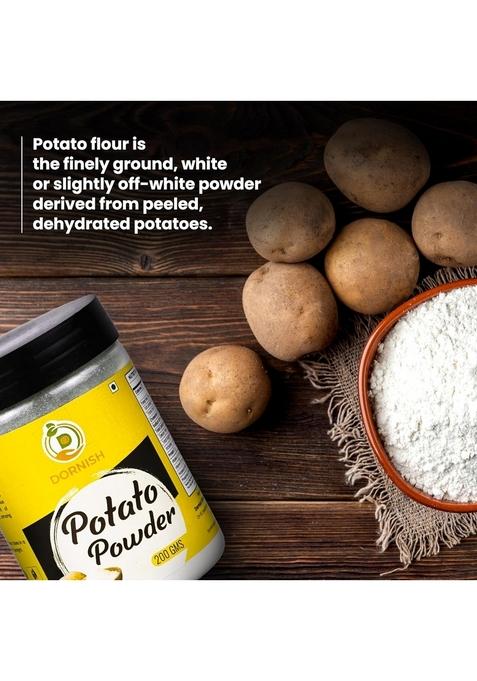 DORNISH STARCH AND ADDITIVES PRIVATE LIMITED Potato Powder 200 Gms Quality Dehydrated for Instant Cooking, Snacks, Gravies, Soups, Baking, Seasoning Mixes, Thickening Agent, Gluten-Free Meals & Culinary Use, Skin Care, Cooking / Gluten Free