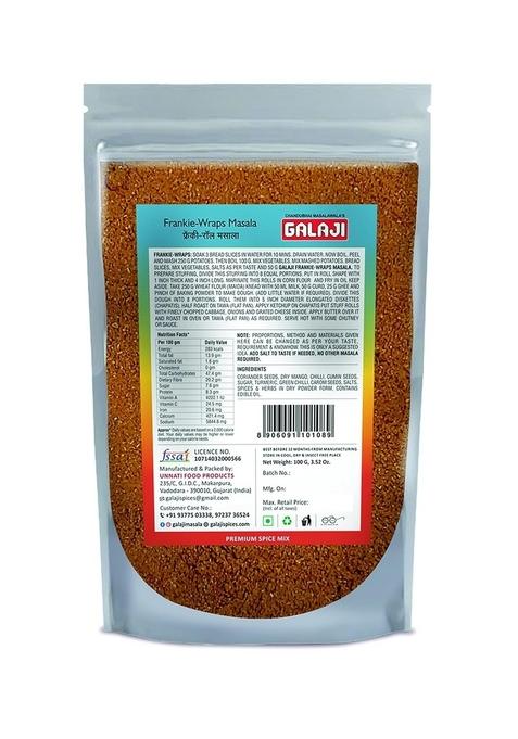 GALAJI Frankie Wraps Masala 100 Grams (Zip Lock Packing) Homemade Powdered | for Healthy Cooking Ready to Cook All Seasonings Spices Pure & Hygiene Spice Mix