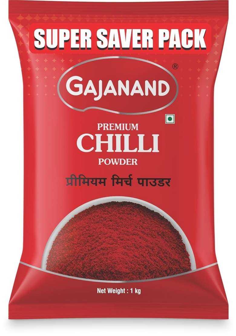 GAJANAND Premium Chilli (Chilly) Powder, 1kg (Pack of 1) / Pure and Natural Lal Mirch Powder/for Healthy Flavourful Cooking - Indya