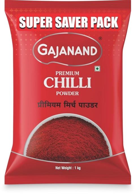GAJANAND Premium Chilli (Chilly) Powder, 1kg (Pack of 1) / Pure and Natural Lal Mirch Powder/for Healthy Flavourful Cooking
