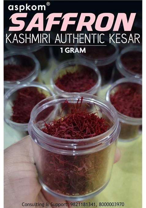 aspkom Kesar Saffron Original for Pregnancy Support, Women Health, Skin Glow | 1 Gram Grade A+++ Keshar (Kashmiri) Natural Wellness Expecting Mothers, Authentic Kashmir Jafran