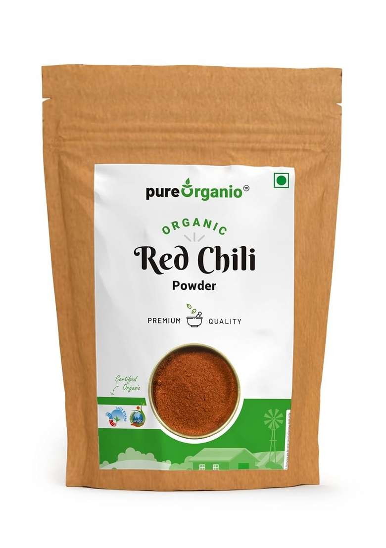 Pure Organio Organic Red Chilli Powder lal mirch chilly for daily cooking (350 Gm) - Indya