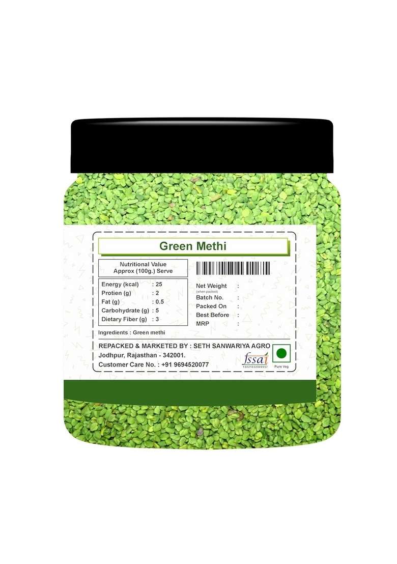 SEASONALKART Seasonal Kart Green Fenugreek Seeds Traditional Organic Hari Methi from Rajasthan India (400 GRAM) - Indya