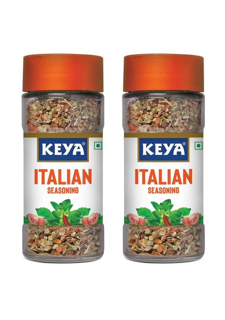 KEYA Italian Seasoning | Glass Bottle Handpicked Dried Herbs 35gm All Natural & Healthy Spice Blend for Pizza, Pasta| Premium and Spices I No Preservatives Pack 2