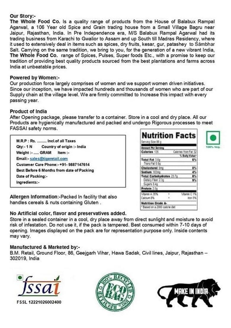 The Whole Food Co. Popular Black Mustard Seeds/Rai, 1 Kg