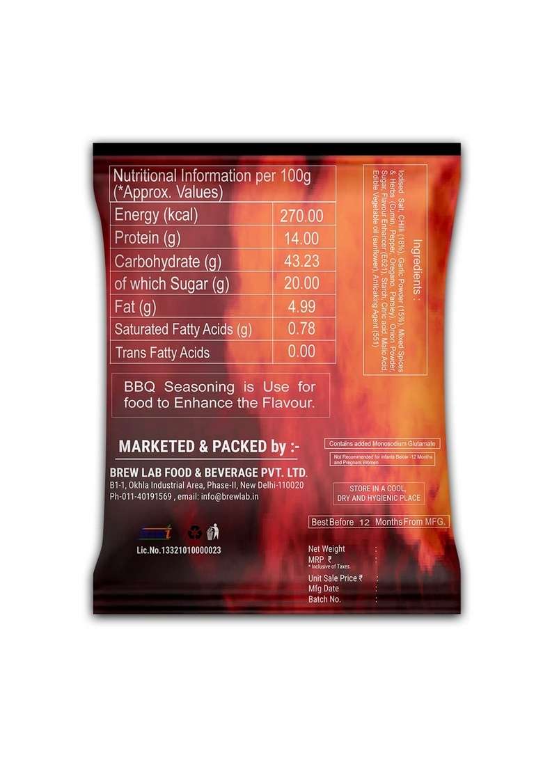 Brew Lab Smoky BBQ Seasoning Powder | Spicy Masala For Barbeque Starter (1 kg) - Indya