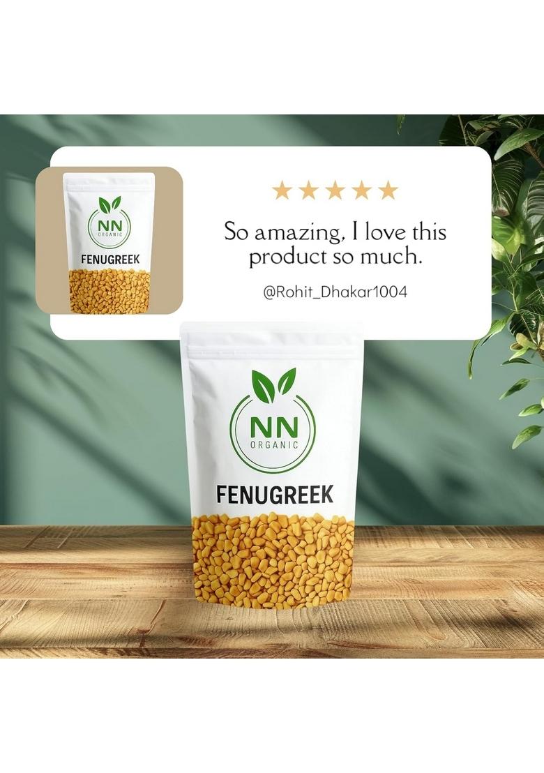 NNorganic Fenugreek Seed | Methi dana Seeds Whole 1KG For Your Hair Growth & Health Care No Added Preservatives Pack of