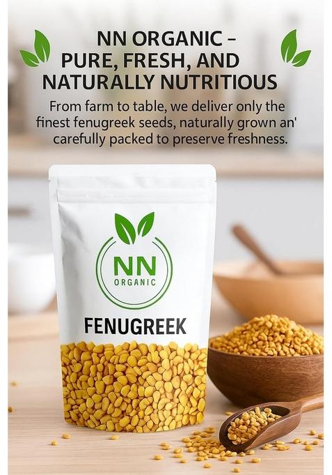 NNorganic Fenugreek Seed | Methi dana Seeds Whole 1KG For Your Hair Growth & Health Care No Added Preservatives Pack of