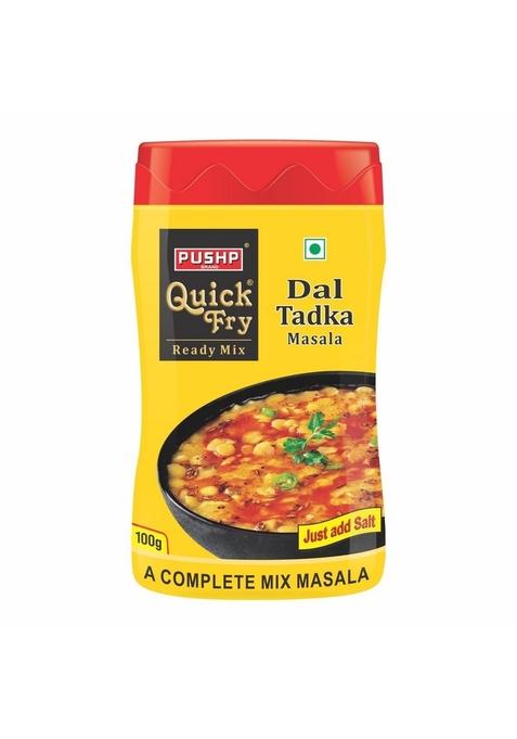Pushp Brand - Ready to Cook Quick Fry Dal Tadka Masala, for Healthy Cooking | All Seasonings Spices Pure & Hygiene Spice Mix (100g Jar Pack of 1)