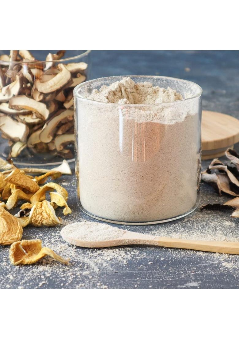 NOURCERY Dried Oyster Mushroom Powder, 80Gm (Oyster Fungus Fine Particle)