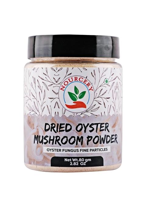 NOURCERY Dried Oyster Mushroom Powder, 80Gm (Oyster Fungus Fine Particle)