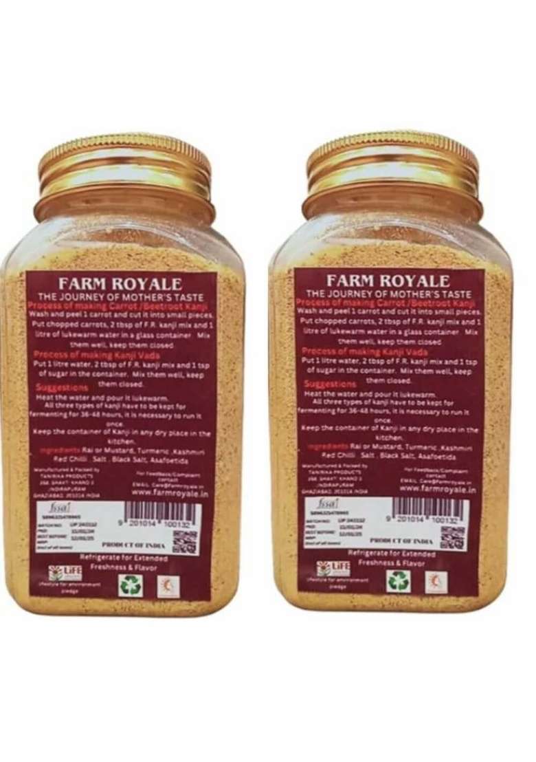 Farm Royale Kanji Masala Powder 1+1 combo-(250gm & 250gm) - Premium Export Quality for Carrot and Vada Kanji, 100% Pure, Natural, handmade by women workers - Indya