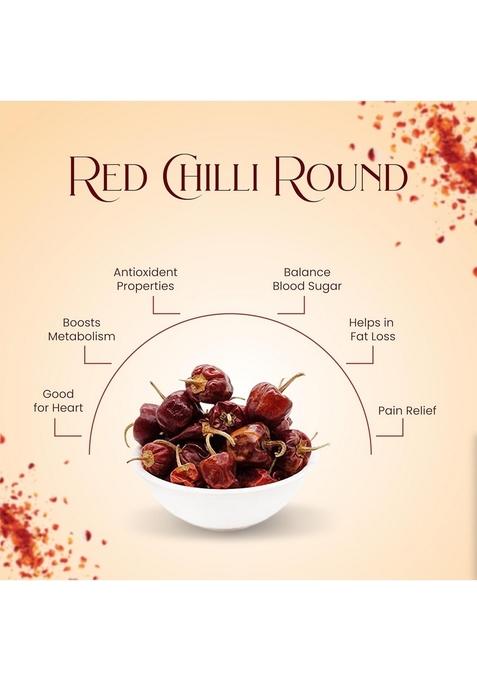 THAKAR Red Chilli Round Whole 200g | Dry Boriya RedChilli |Gol Mirchi |Round Chillies |Mundu Chili|Gundu Chilli| BoriyaChilli for Tadka |Chilli Pickle South Indian Chillies,