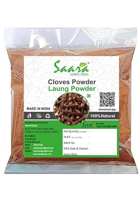 Saara HERBAL FRESH Cloves Powder,100g, Laung,Lavang, Lavangalu,Lavangam, Grambu, Krambu Powder,(Pack of 1 X 100gm)
