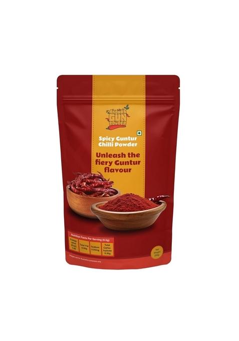 ANDHRA GUNPOWDER Red Chilli Powder|Guntur Powder|Lal Mirch Powder|Spicy Seasoning Powder|Authentic Indian Spice|Essential Spice For Curries|Bold Flavors -200 Grams