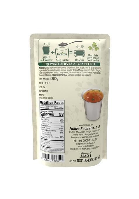 Indira's Instant Tomato Rasam Paste, More Flavourful than Powder Masala Mix, Ready To Eat Rasam, No Need For Cooking