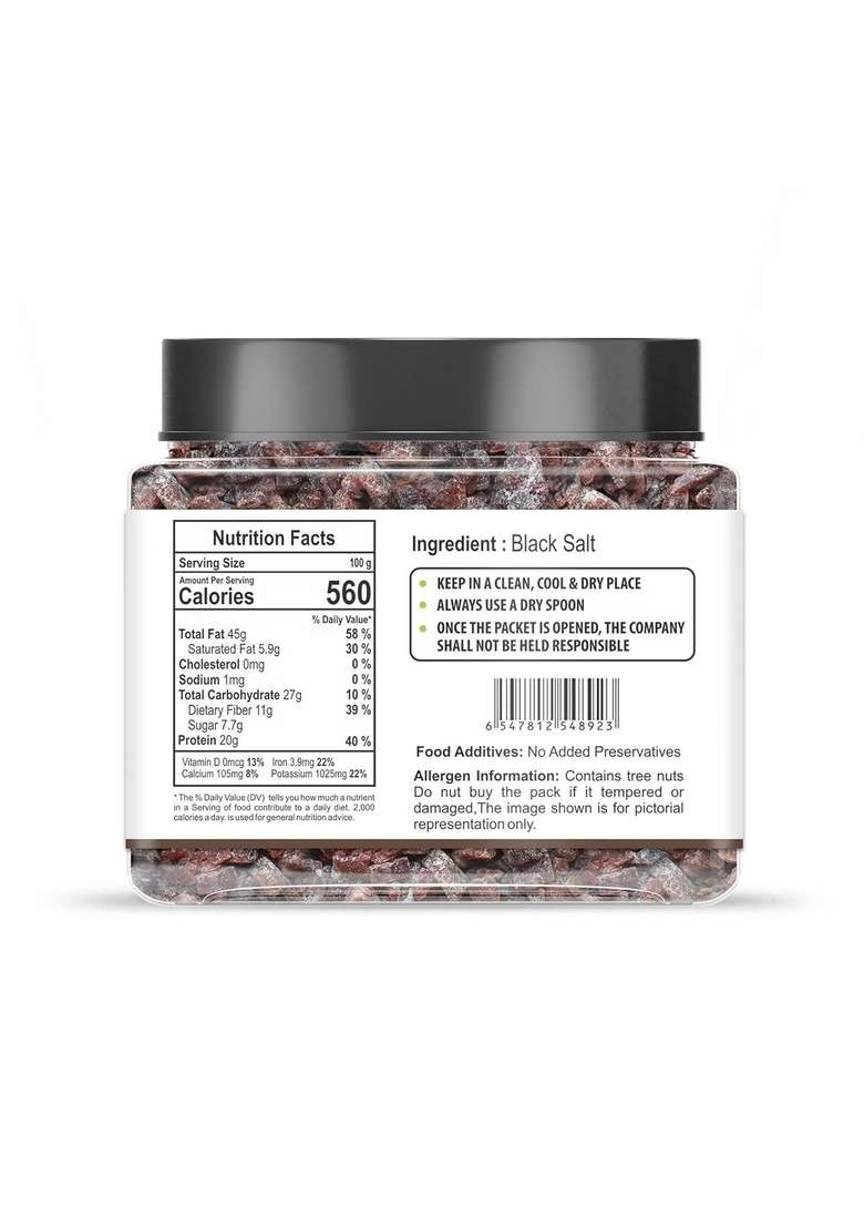 HILLS ORGANICS Himalayan Black Salt (Kala Namak) 250 gm | 100% Pure & Organic Natural Kaala Namak Use for Raita, Chaats, and Salads Substitute of White - Jar Pack - Indya
