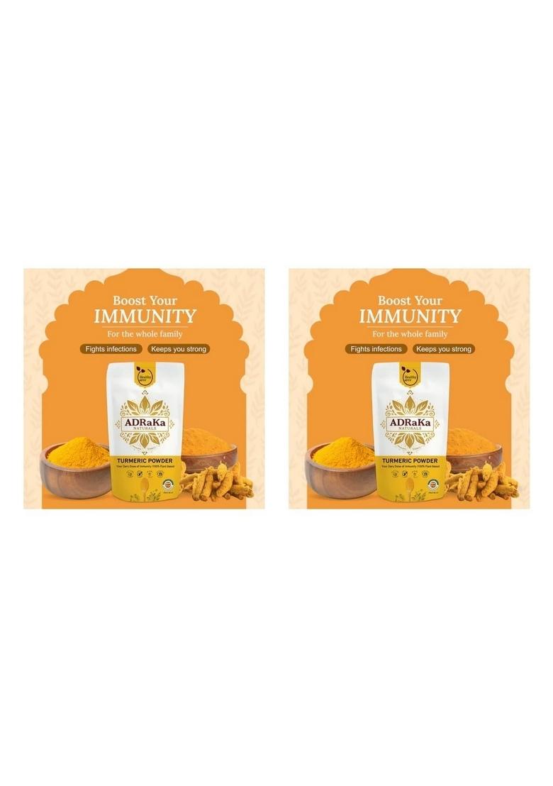 ADRaKa NATURALS Lakadong Turmeric Powder 100% Pure, Organic, High Curcumin, Natural Immunity Booster, Anti-Inflammatory & Healthy Spice for Cooking, Smoothies, Tea Home Remedies (350 g)