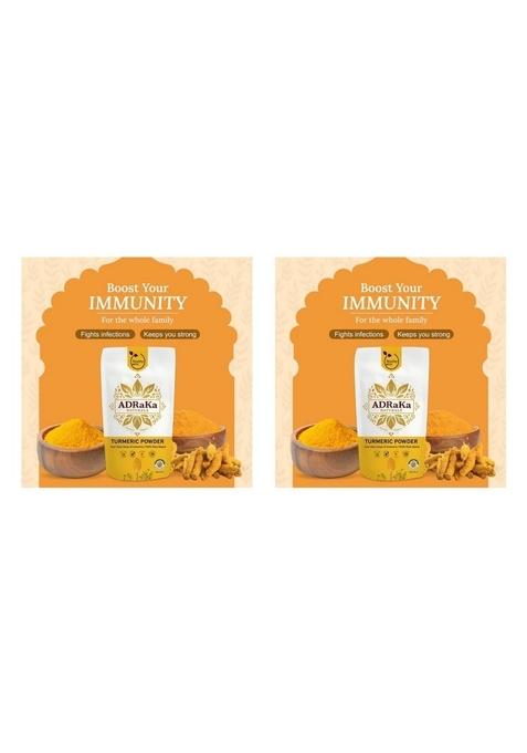 ADRaKa NATURALS Lakadong Turmeric Powder 100% Pure, Organic, High Curcumin, Natural Immunity Booster, Anti-Inflammatory & Healthy Spice for Cooking, Smoothies, Tea Home Remedies (350 g)