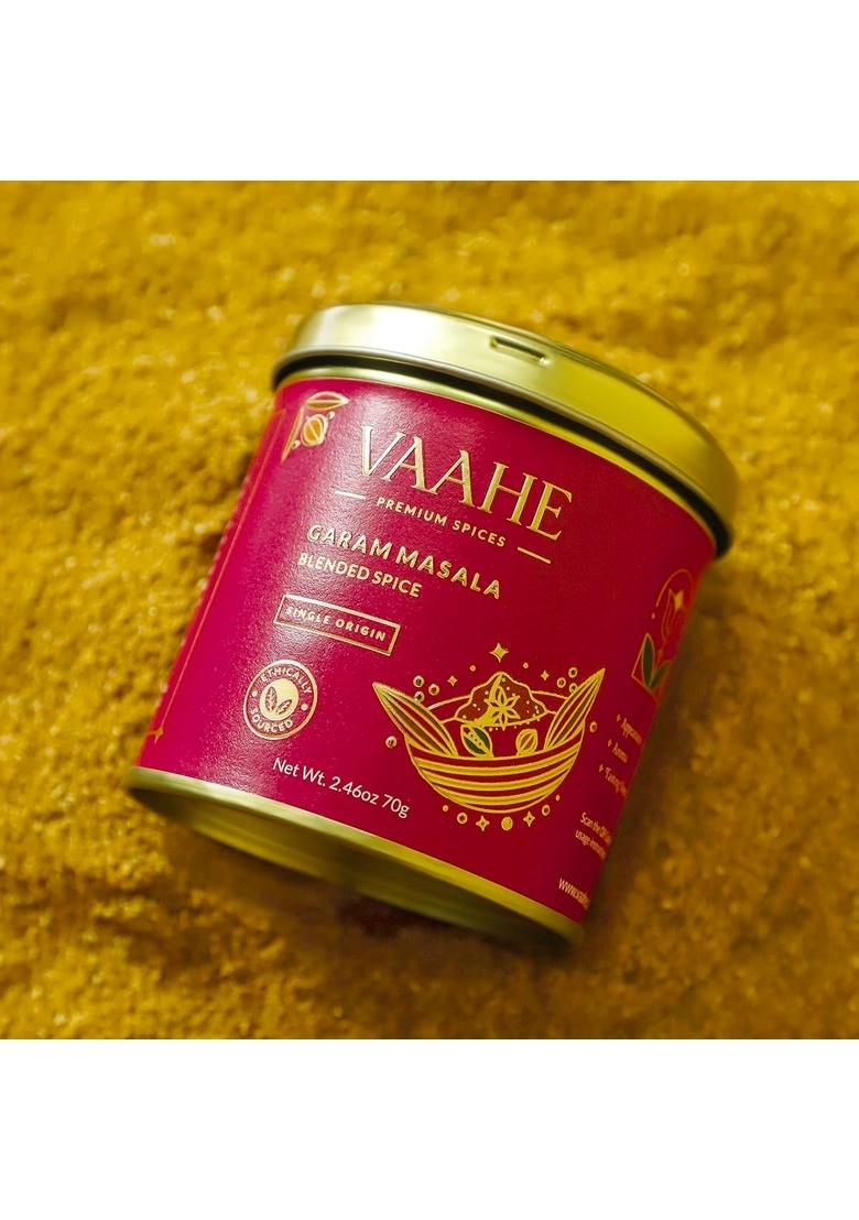 VAAHE Garam Masala 70g | Handcrafted Blend of 17+ Premium Whole Spices Authentic Indian for Curries, Gravies & Tadka Freshly Ground and Packed 100% Pure Airtight Tin Box